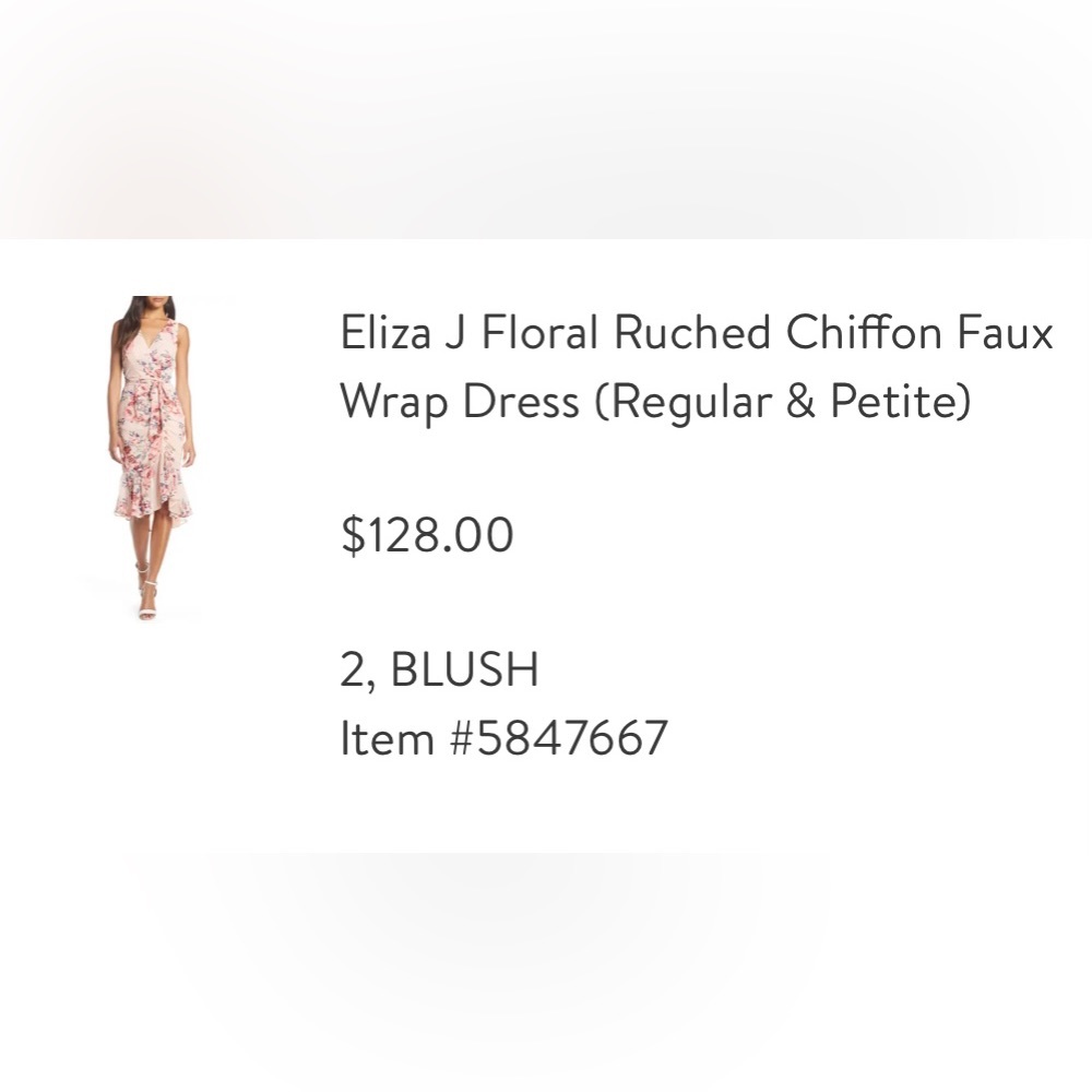 Eliza J Floral Ruched Chiffon Faux
Wrap Dress (Regular & Petite)